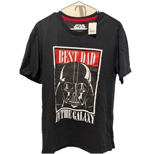 Star Wars Shirt Mens Large Black Best Dad In The Galaxy Darth Vader Tee T-Shirt